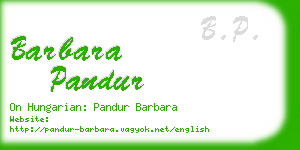 barbara pandur business card